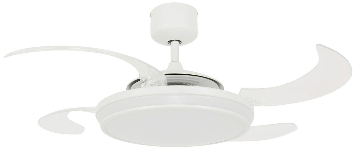 DECKENVENTILATOR  122/41 cm    - Klar/Weiss, Basics, Kunststoff/Metall (122/41cm) - P & B