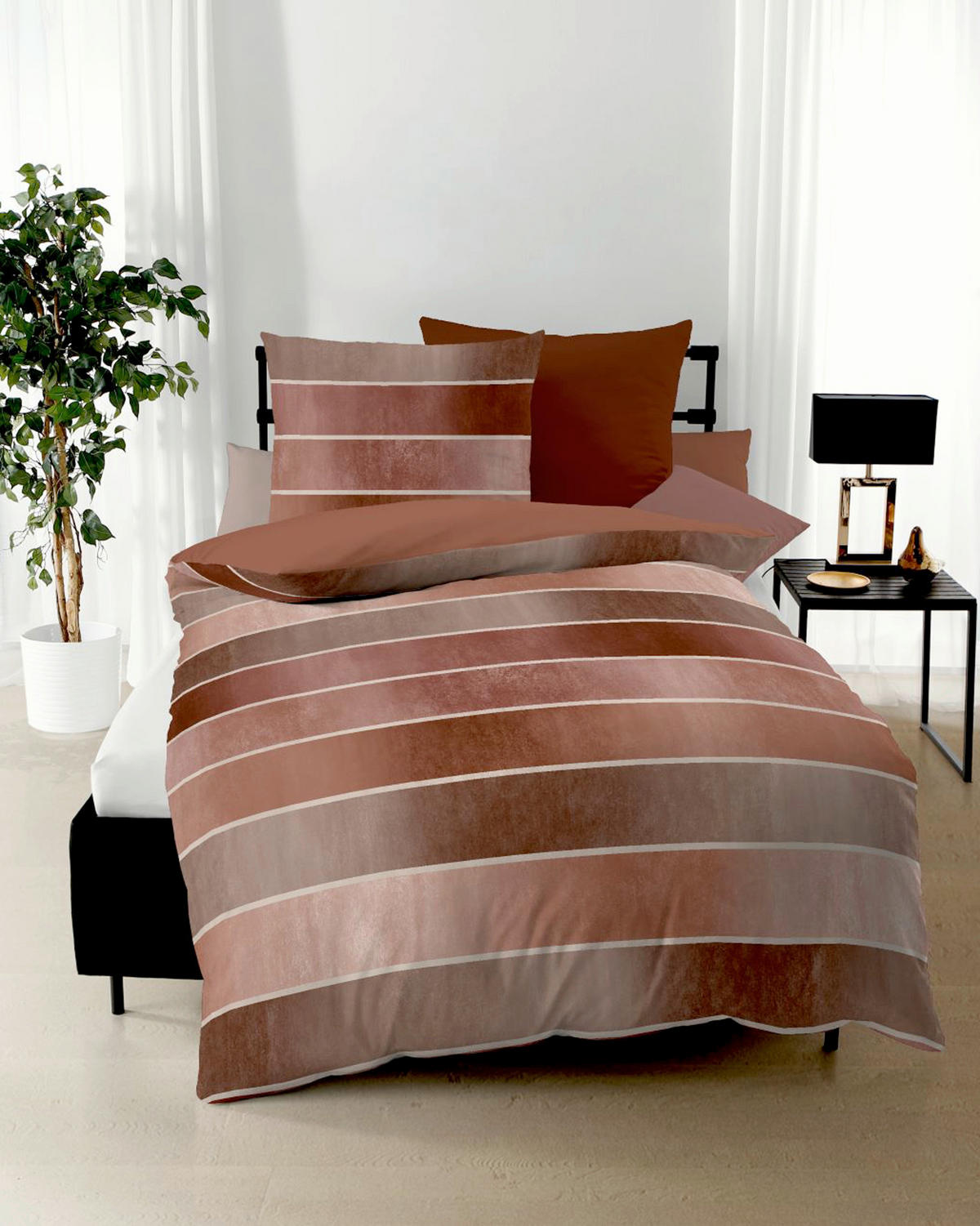 POSTELJINA TIMELESS 200/200 cm saten braon  - braon, Dizajnerski, tekstil (200/200cm) - Kaeppel