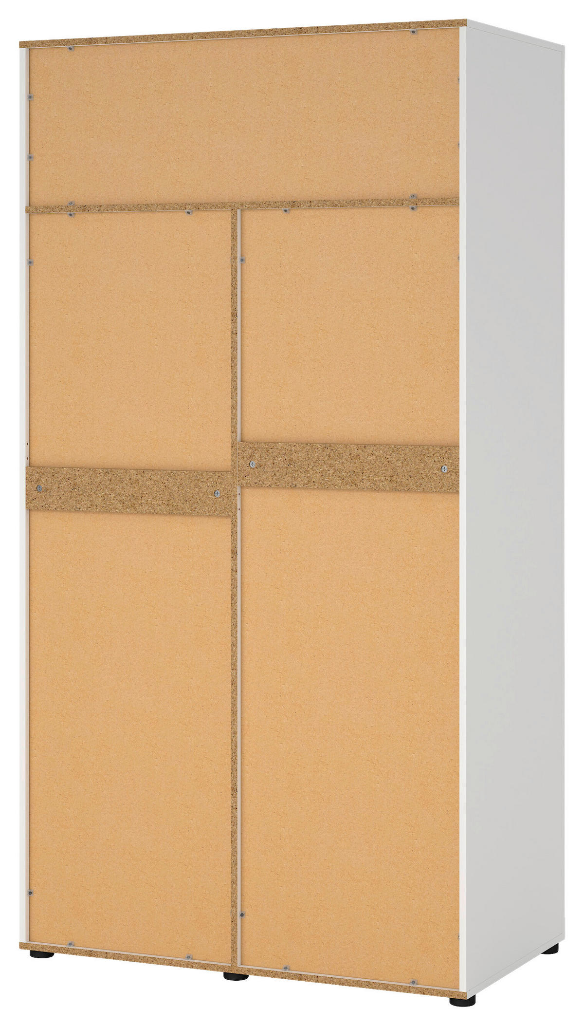 ŠATNÍ SKŘÍŇ S OTOČNÝMI DVEŘMI, bílá, 105,1/200,9/59,8 cm - bílá/černá, Moderní, kov/kompozitní dřevo (105,1/200,9/59,8cm) - MID.YOU