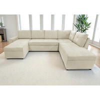 WOHNLANDSCHAFT in Cord Beige  - Beige/Schwarz, Design, Kunststoff/Textil (155/297/212cm) - MID.YOU