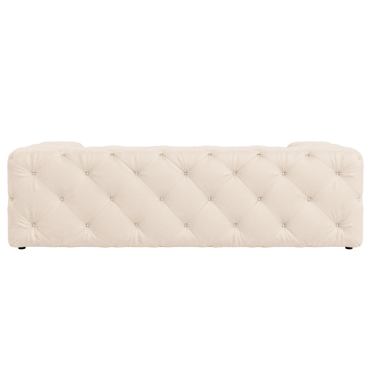 3-SITZER-SOFA Samt Creme  - Creme/Schwarz, Design, Kunststoff/Textil (230/71/100cm) - P & B