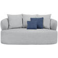 2-SITZER-SOFA in Flachgewebe Grau  - Schwarz/Dunkelblau, MODERN, Kunststoff/Textil (177/86/105cm) - Hom`in