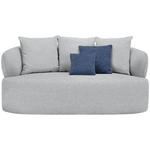 2-SITZER-SOFA in Flachgewebe Grau  - Schwarz/Dunkelblau, MODERN, Kunststoff/Textil (177/86/105cm) - Hom`in