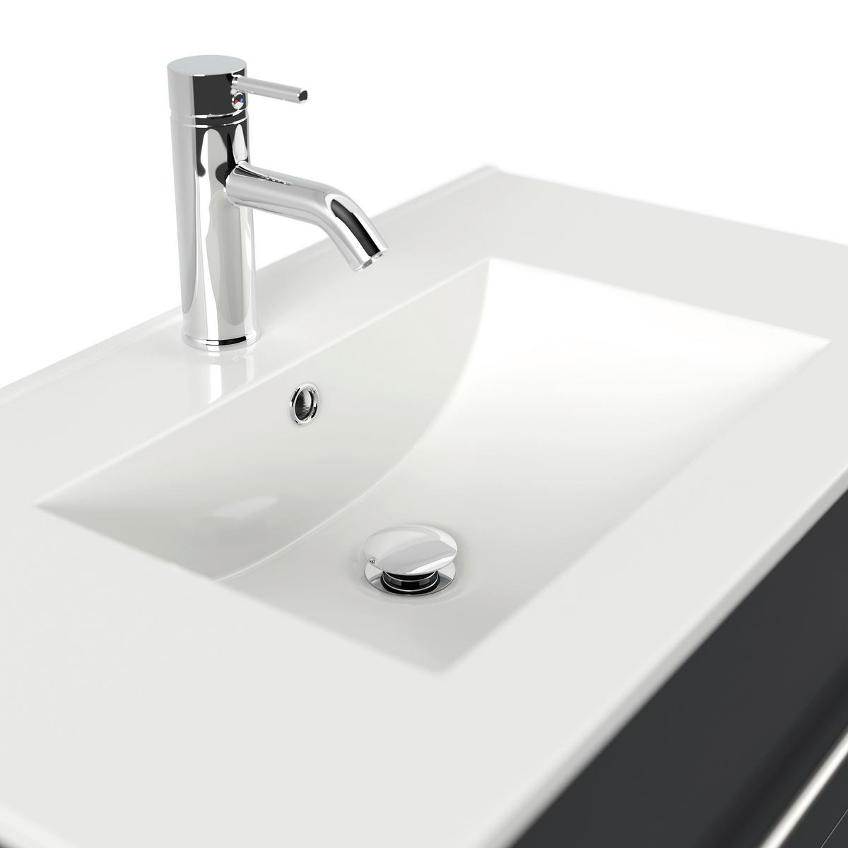 WASCHTISCHKOMBI 81 cm  - Graphitfarben/Weiß, Basics, Keramik/Holzwerkstoff (81cm) - MID.YOU