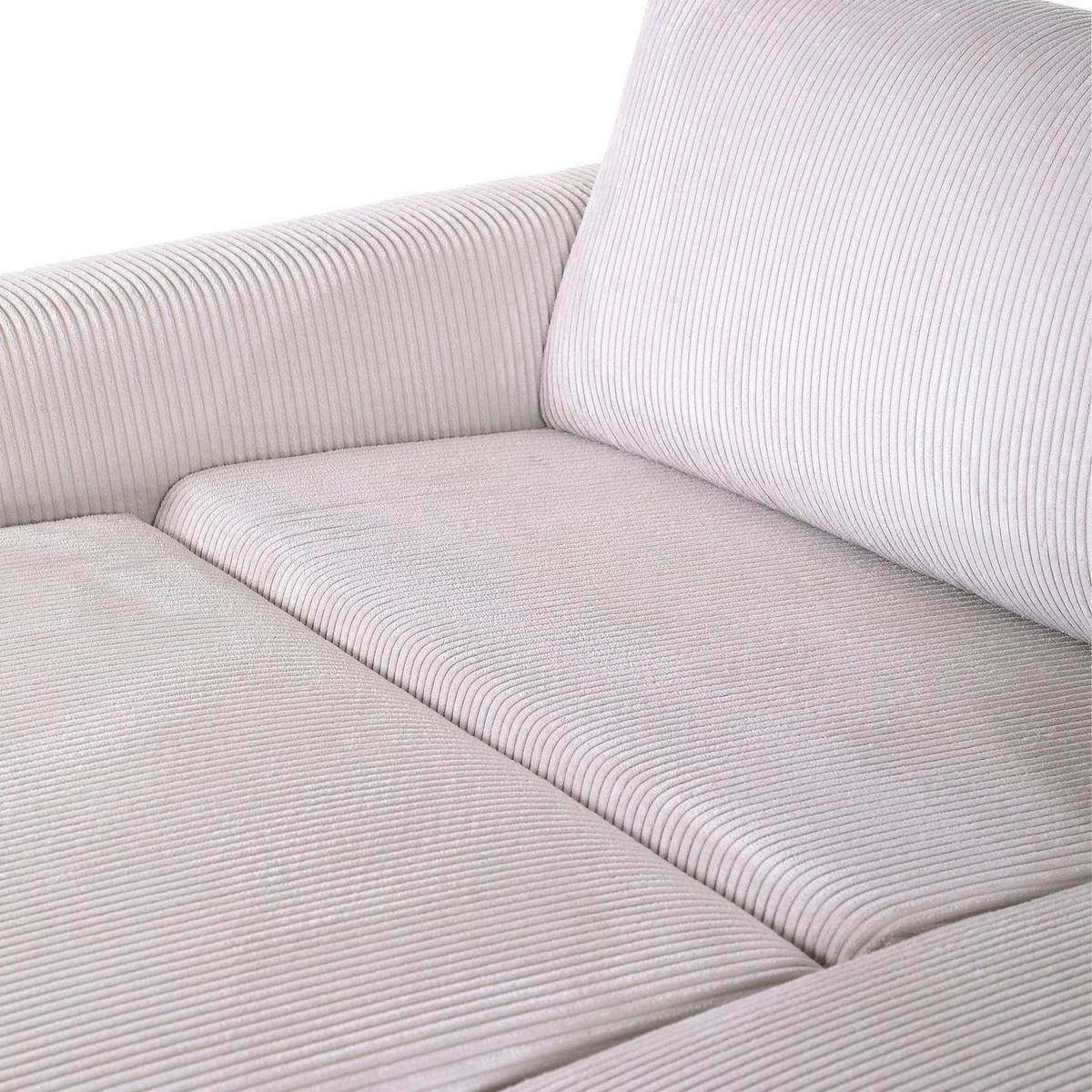 2,5-SEDAČKA, textil, béžová - čierna/béžová, Design, textil/plast (240/70/125cm) - Carryhome