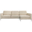 ECKSOFA Beige Chenille  - Beige/Silberfarben, KONVENTIONELL, Textil/Metall (284/143cm) - Carryhome