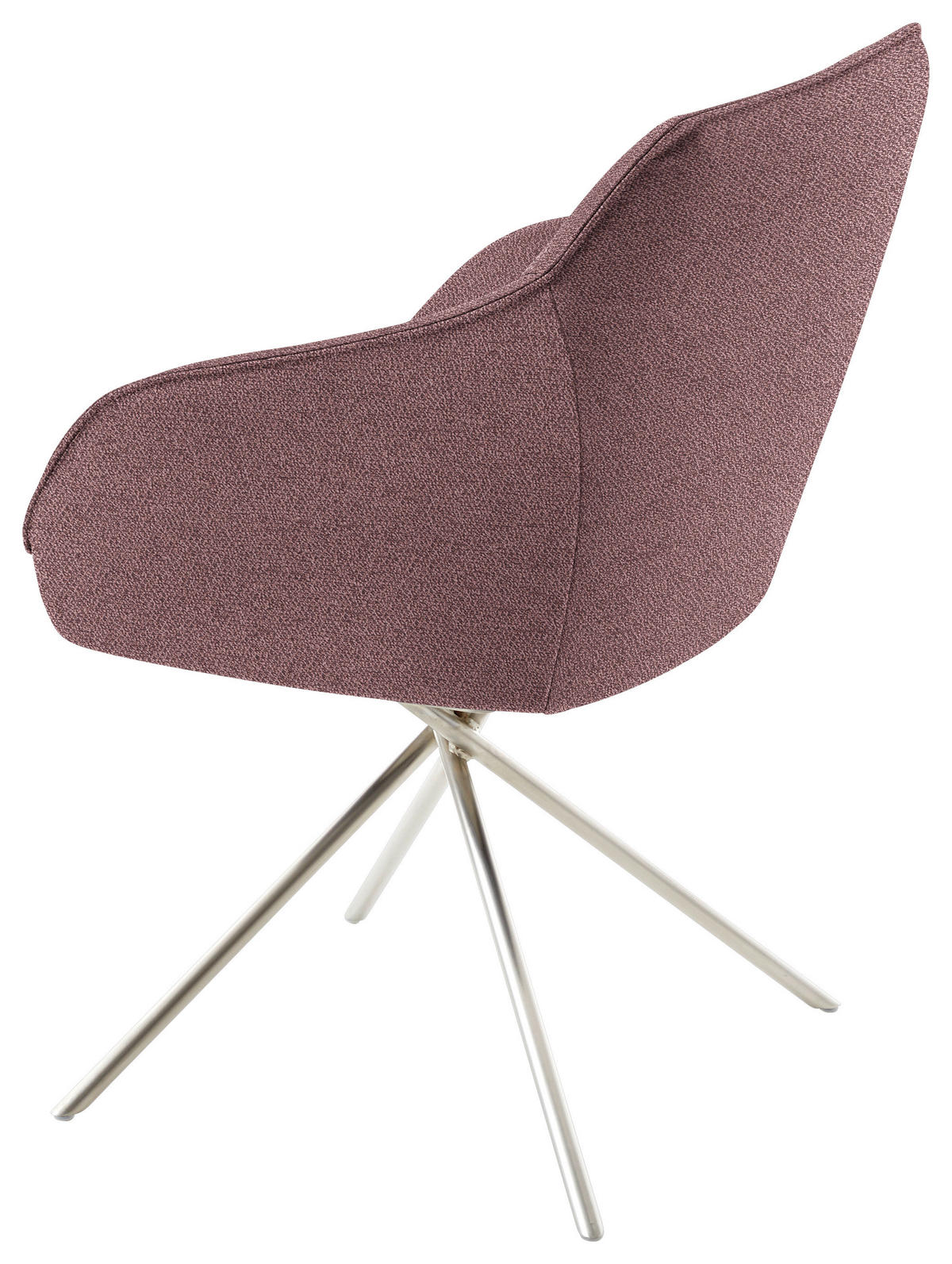 ARMLEHNSTUHL  in Nickel Flachgewebe  - Edelstahlfarben/Altrosa, Design, Textil/Metall (60/84/67cm) - Koinor