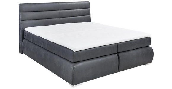 BOXSPRINGBETT 180/200 cm  in Anthrazit  - Anthrazit/Silberfarben, KONVENTIONELL, Holz/Kunststoff (180/200cm) - Esposa