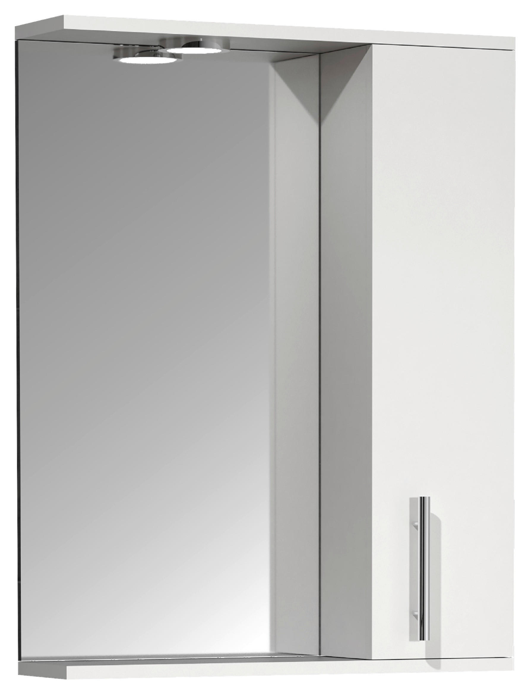 SPIEGELSCHRANK 55/71/14 cm  - Weiß, MODERN, Glas/Holzwerkstoff (55/71/14cm) - MID.YOU