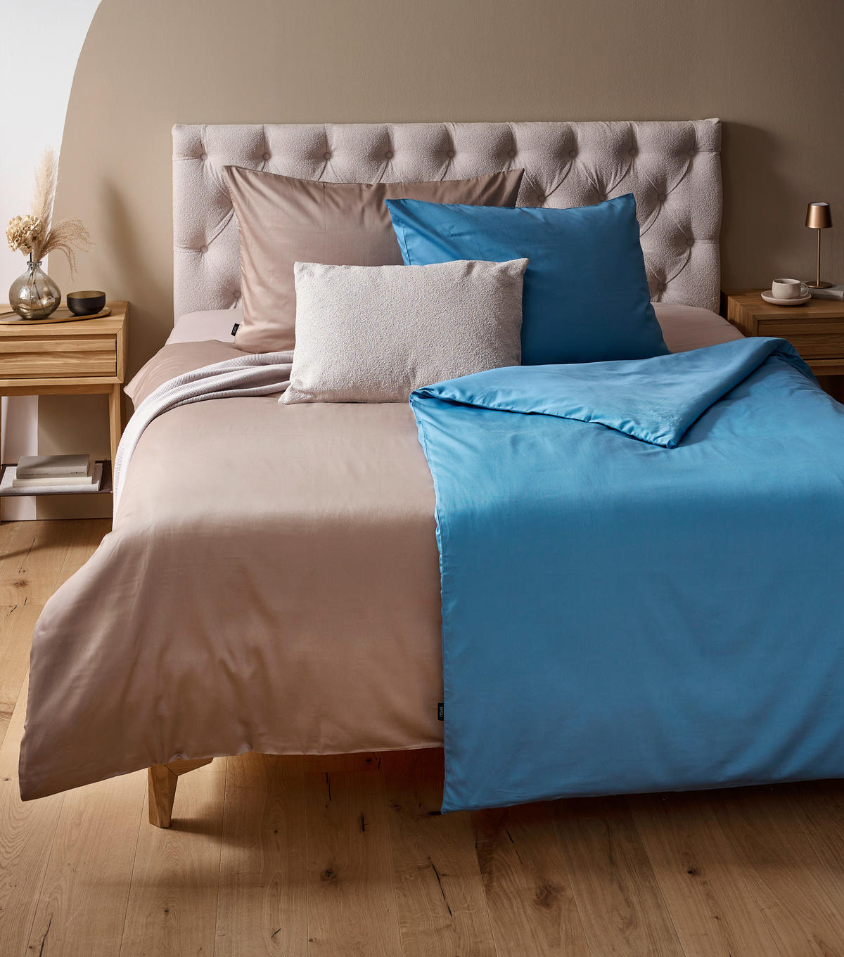 POSTELJNINA TANJA 200/200 cm saten rjavosiva  - rjavosiva, Basics, tekstil (200/200cm) - Novel