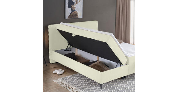 BOXBETT 160/200 cm  in Creme  - Creme/Schwarz, Design, Holz/Holzwerkstoff (160/200cm) - Xora