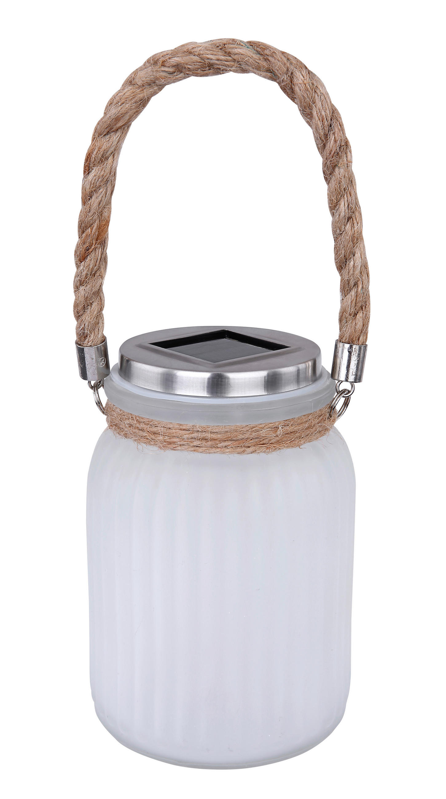 SOLCELLSLAMPA 10,5/16 cm   - vit/stålfärgad, Basics, metall/glas (10,5/16cm) - Ambia Garden