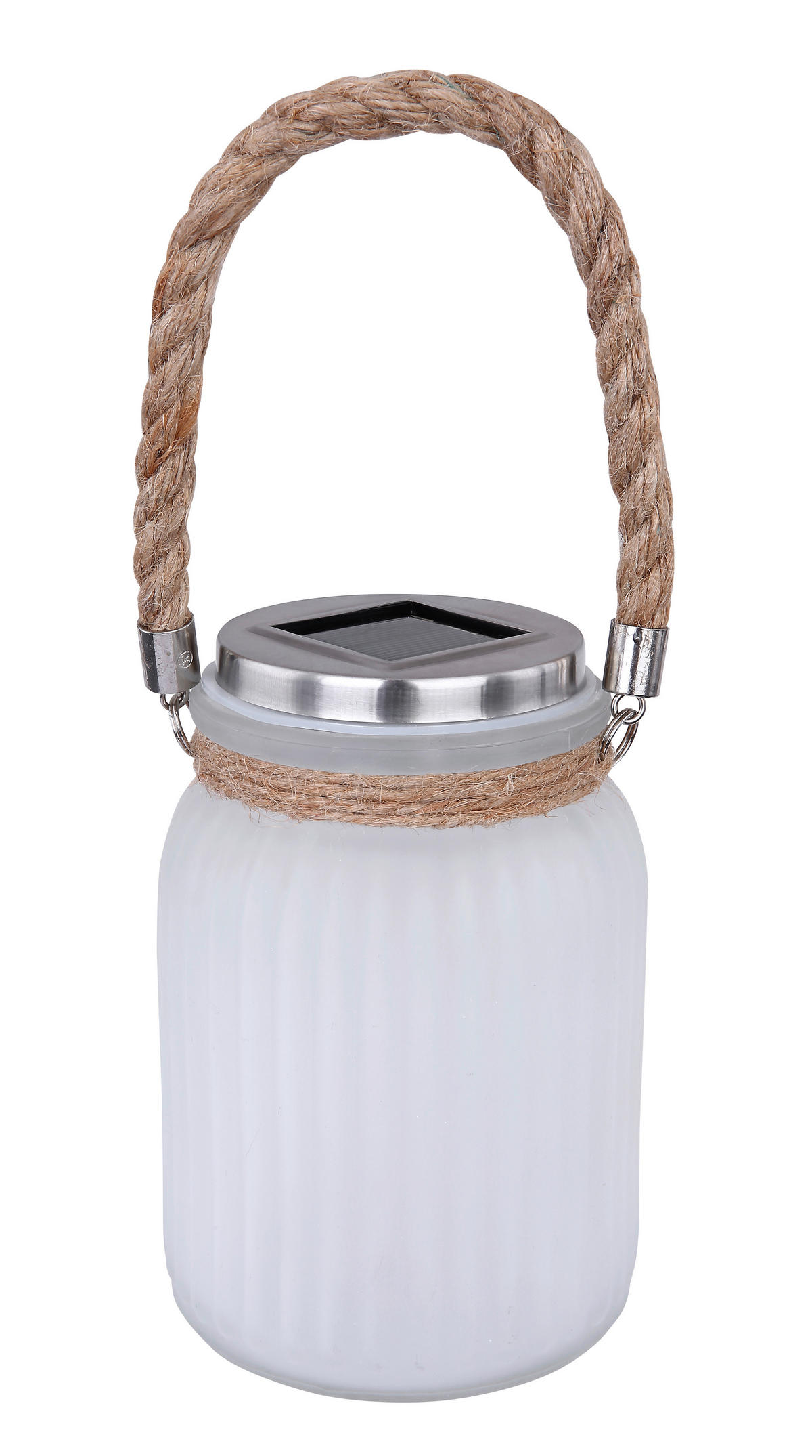 SOLCELLSLAMPA 10,5/16 cm   - vit/stålfärgad, Basics, metall/glas (10,5/16cm) - Ambia Garden