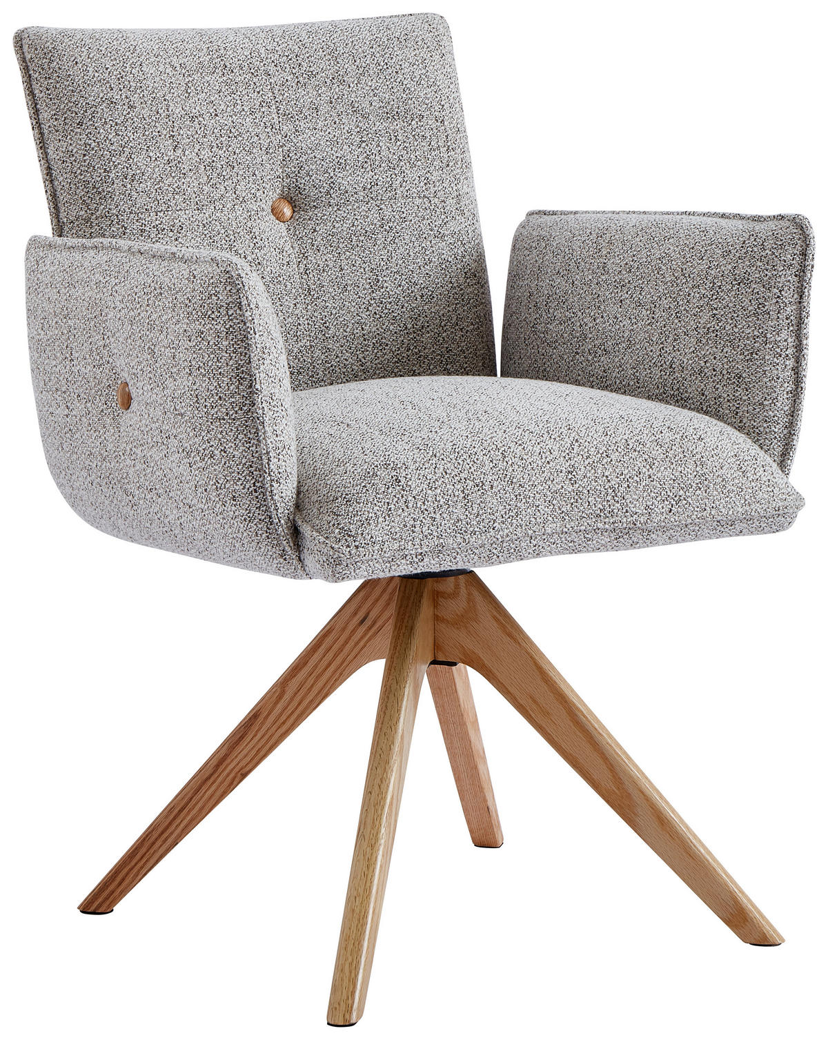 ARMLEHNSTUHL  in Webstoff  - Eichefarben/Beige, Design, Holz/Textil (63/63/82cm) - Novel