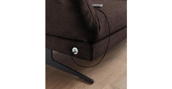 ECKSOFA  in Flachgewebe Braun  279-327/176-217 cm  - Schwarz/Braun, Design, Textil/Metall (279-327/176-217cm) - Dieter Knoll