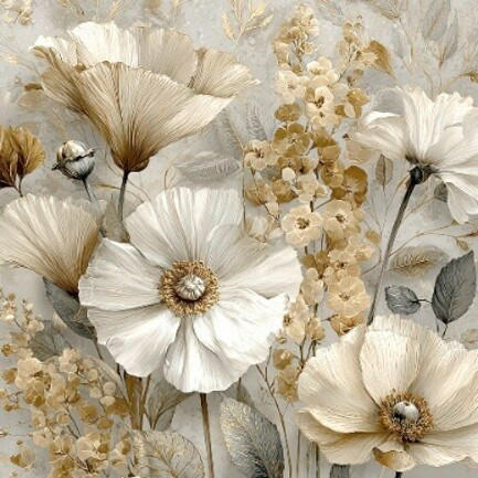 Euroart Metallbild Elegant Flowers I Mehrfarbig 50x50x2 cm