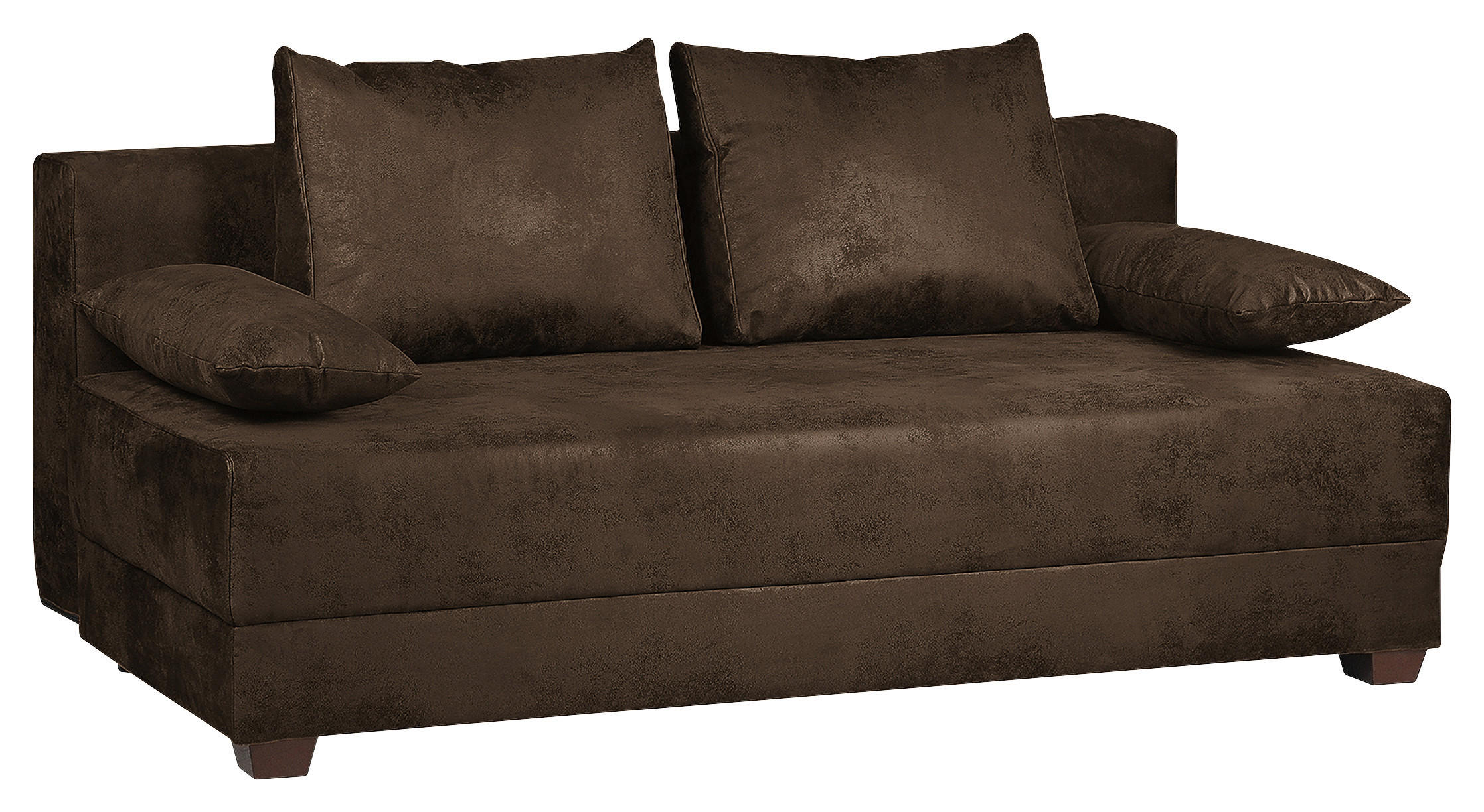 SCHLAFSOFA Mikrofaser Dunkelbraun  - Dunkelbraun, Design, Holz/Textil (202/85/110cm) - MID.YOU