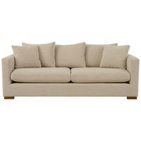 2,5-SITS SOFFA i flatväv beige  - beige/brun, Klassisk, metall/trä (220/80/113cm) - Carryhome