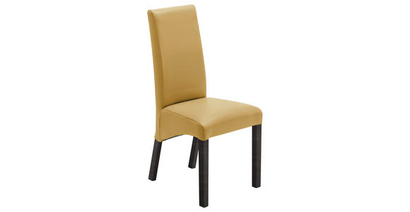 STUHL in Lederlook Textil - Currygelb/Buche Kolonial, KONVENTIONELL, Holz/Textil (47/102/57cm) - Carryhome