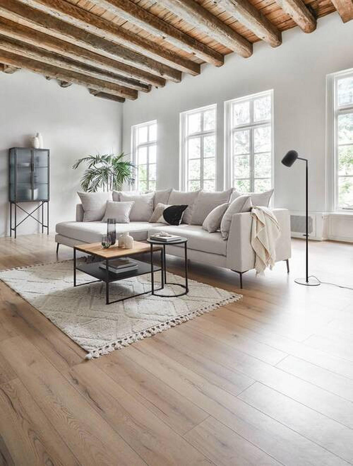 ECKSOFA in Chenille Beige  170/289 cm  - Beige/Schwarz, Design, Textil/Metall (170/289cm) - Stylife