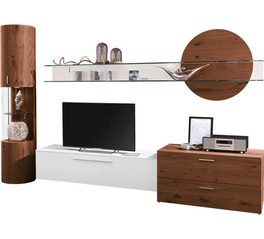 wohnwand nussbaum furniert, wohnwand kernnussbaum furniert nussbaumfarben, weiß online kaufen, Design ideen