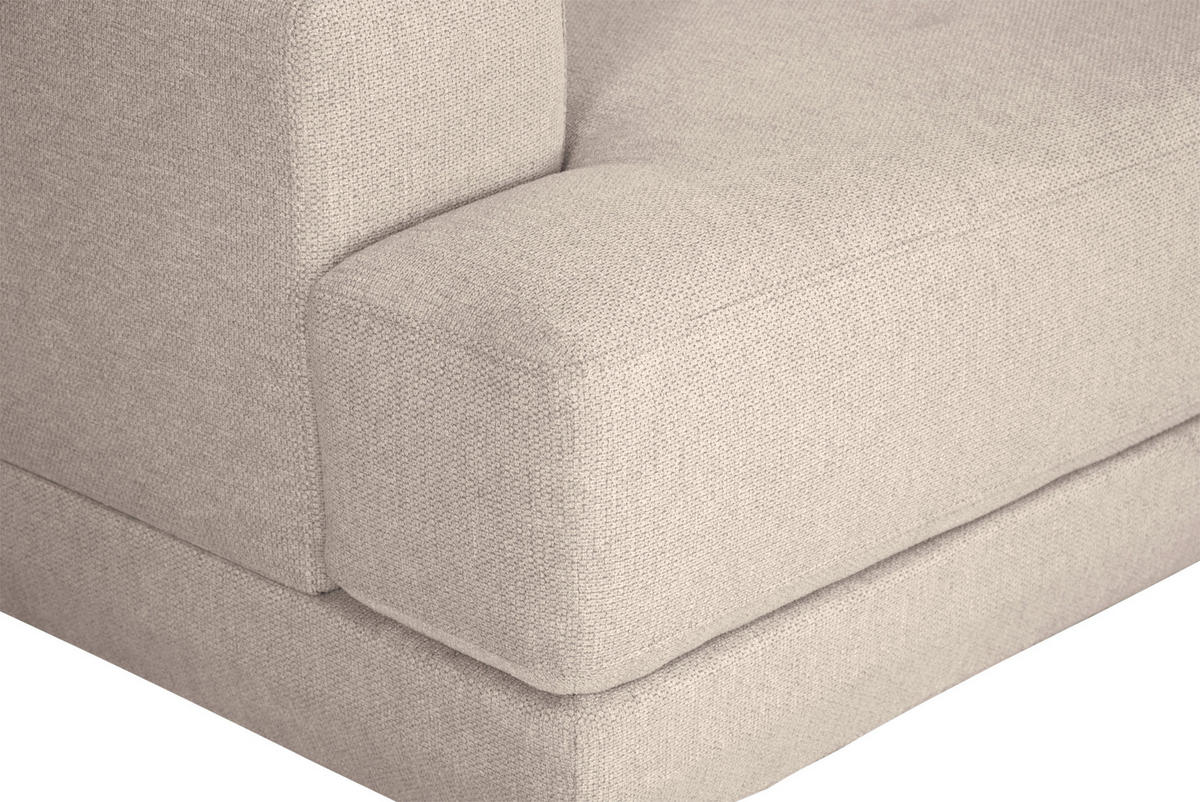 ECKSOFA in Webstoff Beige  - Beige/Schwarz, Design, Kunststoff/Textil (204/293cm) - MID.YOU