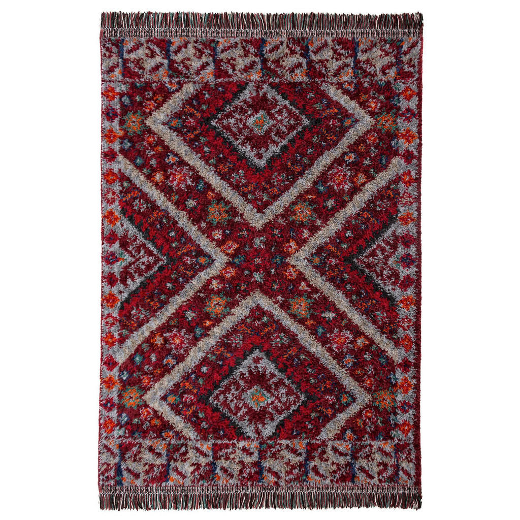 Flair Rugs KOBEREC S VYSOKÝM VLASOM, 133/190 cm červená