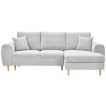 ECKSOFA  in Webstoff Creme  240/145 cm  - Creme/Naturfarben, KONVENTIONELL, Holz/Textil (240/145cm) - Carryhome