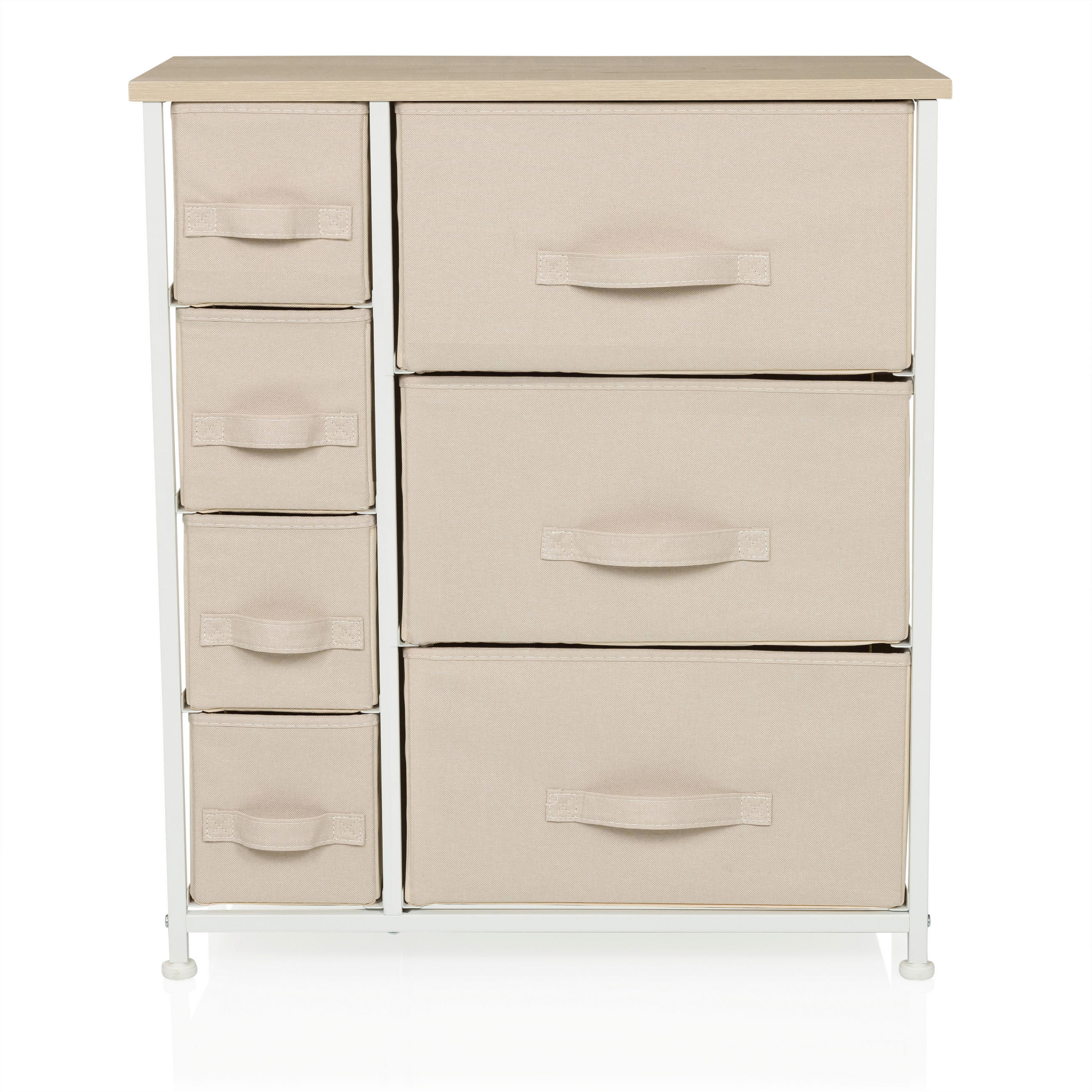 KOMMODE  in 63,5/73/30 cm  - Beige/Weiß, MODERN, Kunststoff/Textil (63,5/73/30cm) - MID.YOU