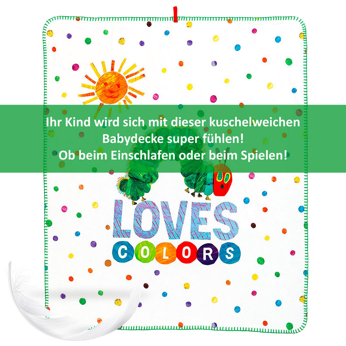 SCHMUSEDECKE RAUPE  75/90 cm  - Multicolor, Basics, Textil (75/90cm)