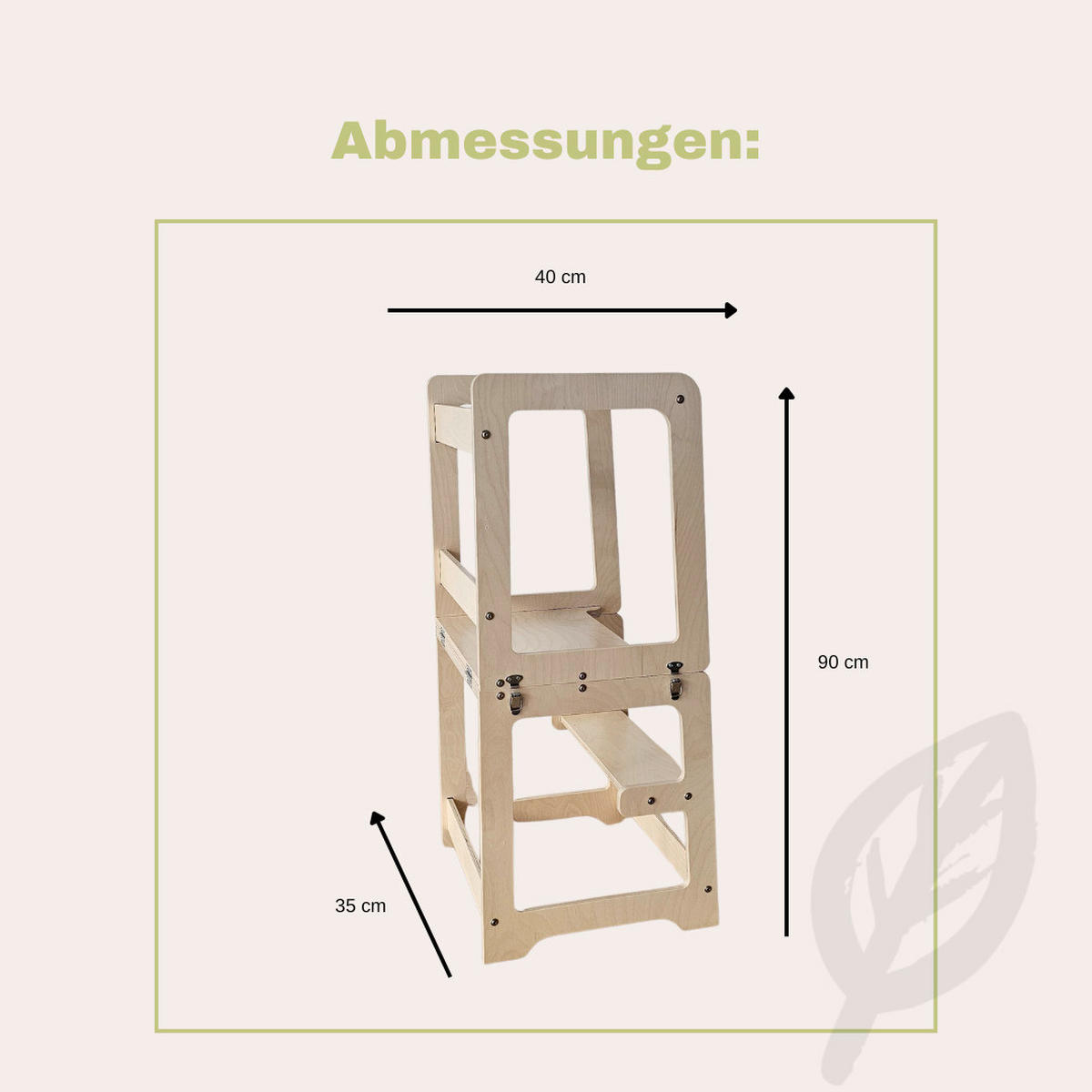 LERNTURM  - Birkefarben, Basics, Holz (40/35/90cm) - CLIFF