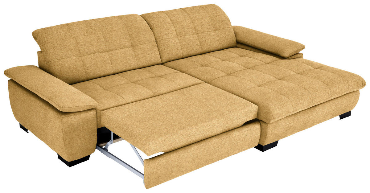 ECKSOFA in Webstoff Honig  - Schwarz/Honig, Design, Textil/Metall (265/180cm) - Carryhome