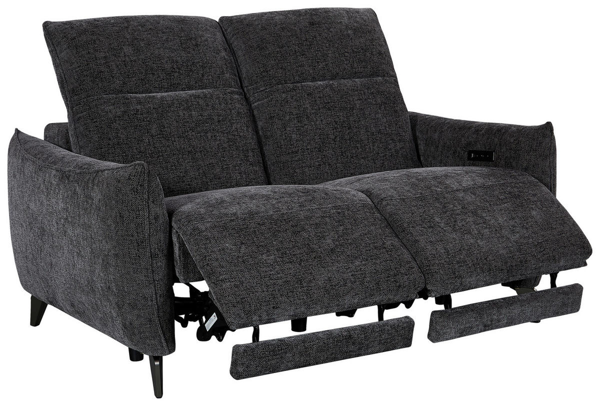2-SITZER-SOFA Mikrofaser Grau  - Grau, Design, Textil/Metall (160/79-99/104cm) - Novel