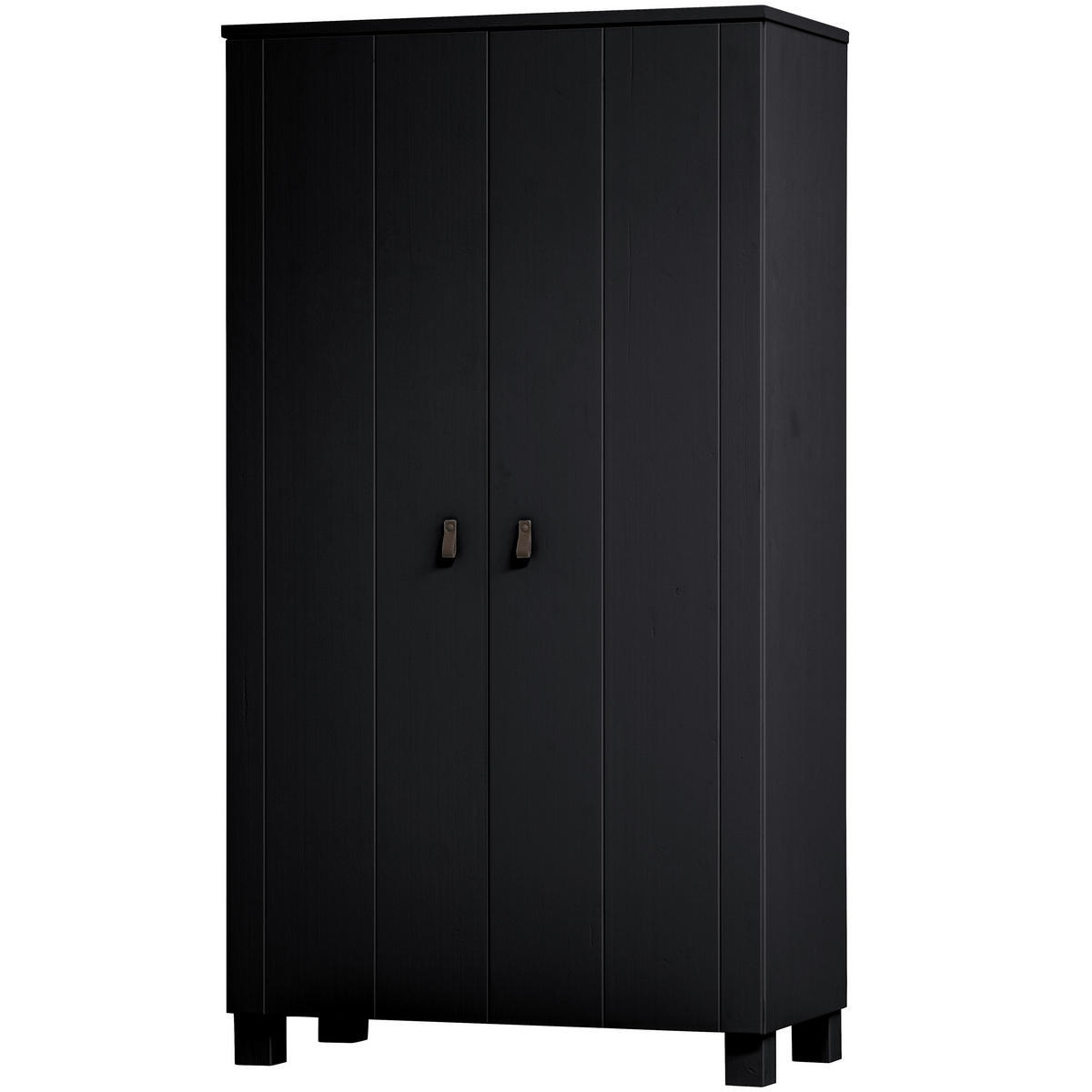 DREHTÜRENSCHRANK  in Schwarz  - Schwarz, Basics, Holz (111/202/55cm) - MID.YOU