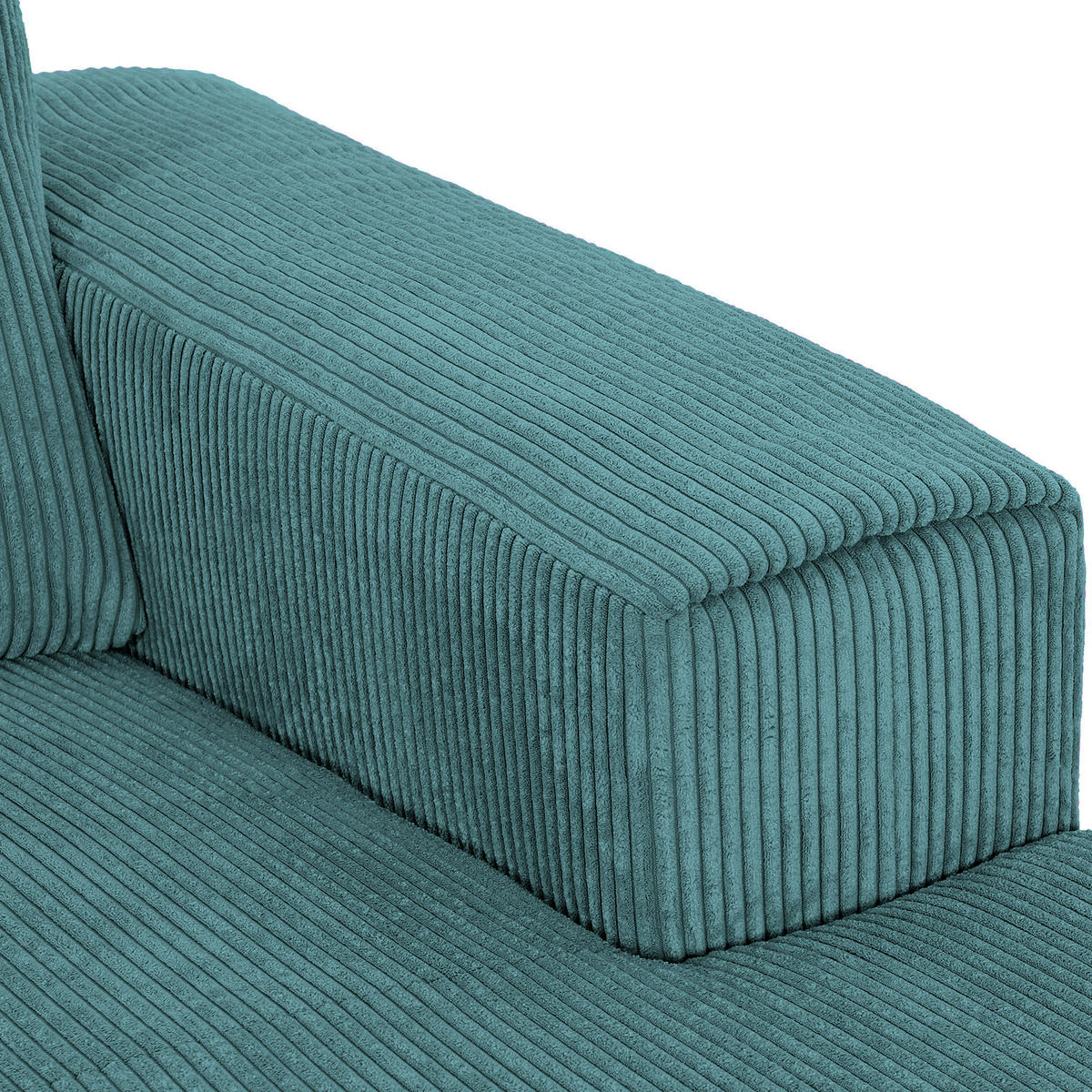 ECKSOFA in Cord Petrol  - Petrol/Schwarz, Konventionell, Textil/Metall (285/170cm) - Carryhome