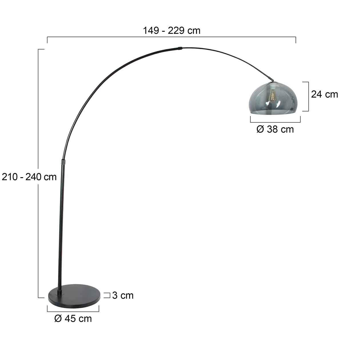 STEHLEUCHTE SPARKLED LIGHT 50/240/230 cm  - Schwarz/Grau, Trend, Kunststoff/Metall (50/240/230cm)