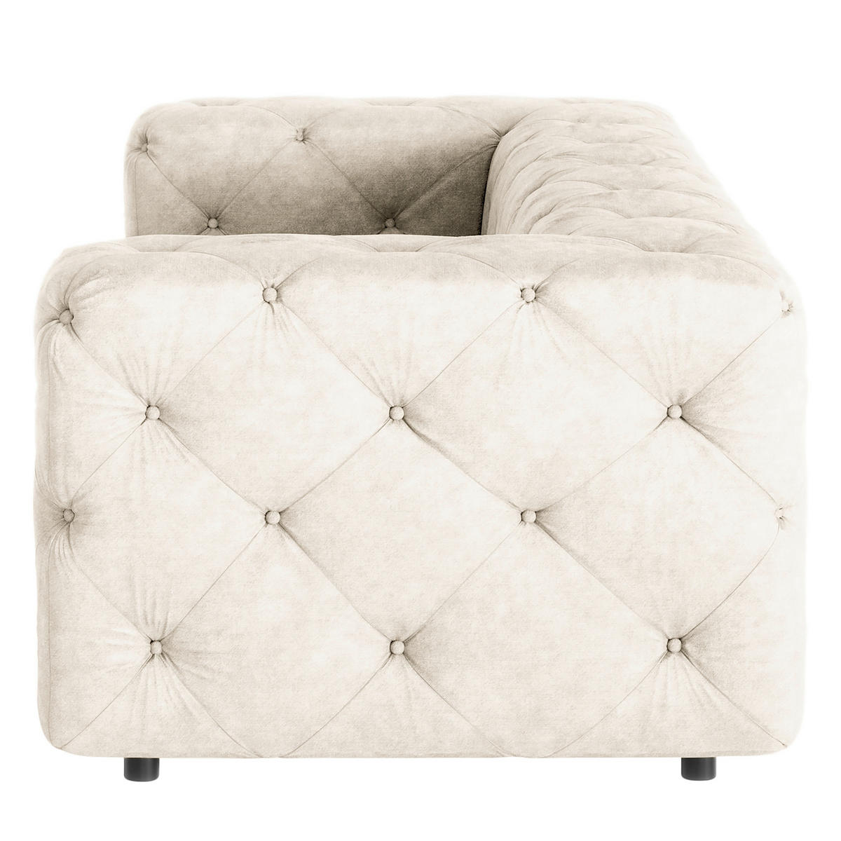 3-SITZER-SOFA Fresco Mikrofaser Creme  - Creme/Schwarz, Design, Kunststoff/Textil (230/71/100cm) - P & B