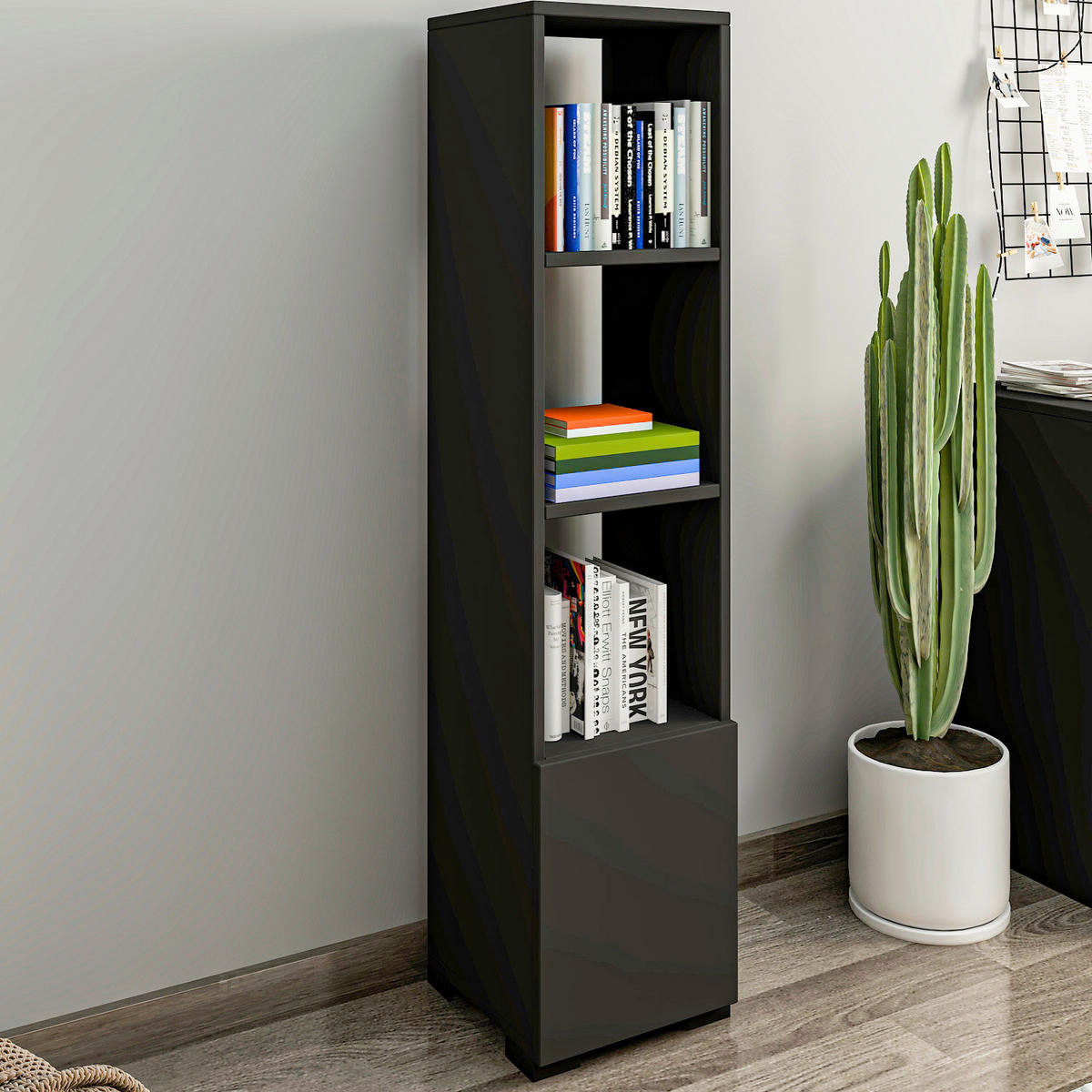 BOKHYLLA i 31/136/30 cm antracit  - antracit, Design, trämaterial (31/136/30cm) - Livetastic