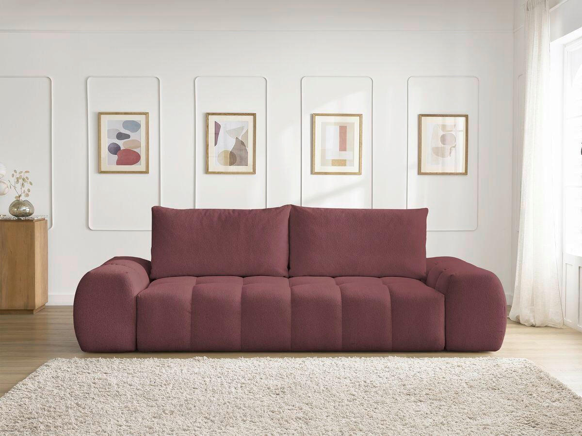 SCHLAFSOFA Flachgewebe Rot  - Rot/Schwarz, MODERN, Kunststoff/Textil (278/115/90cm) - Livetastic
