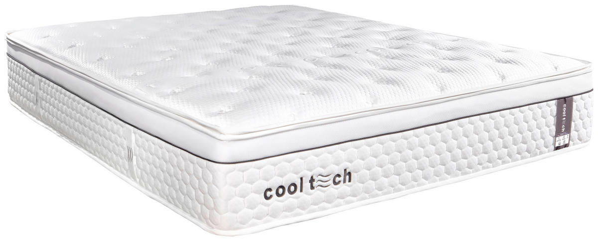 TASCHENFEDERKERNMATRATZE COOLTECH V-2 140/220 cm Höhe ca. 32 cm  - Weiß, Basics, Textil (140/220cm) - Livetastic