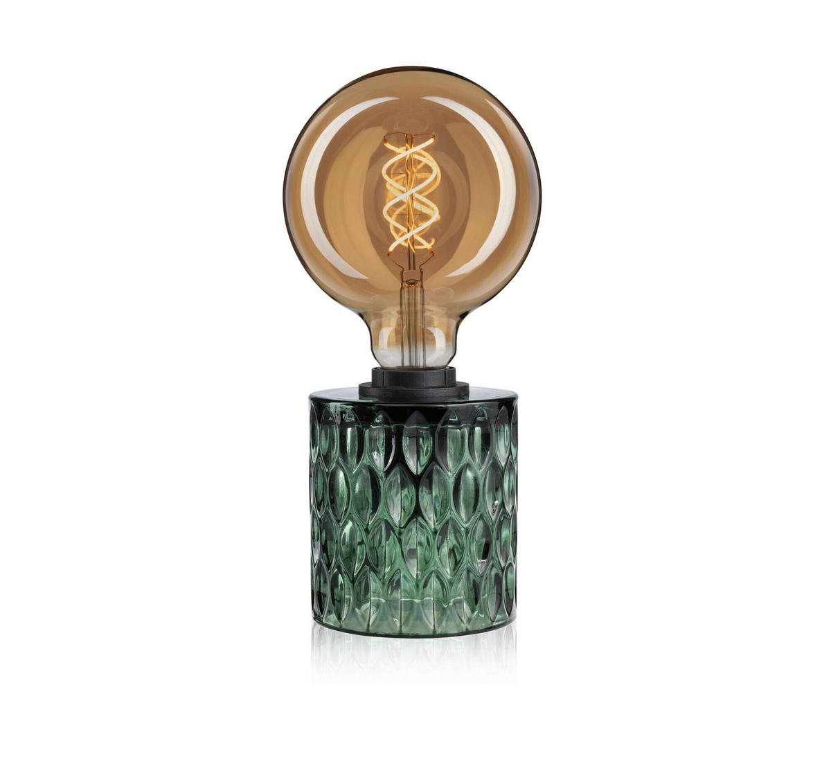AKKU-TISCHLEUCHTE 11/13 cm  - Grün, Design, Glas (11/13cm) - Paulmann