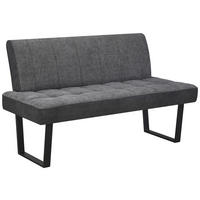 SITZBANK in Metall, Textil Grau, Schwarz  - Schwarz/Grau, KONVENTIONELL, Textil/Metall (140/86/70cm) - MID.YOU