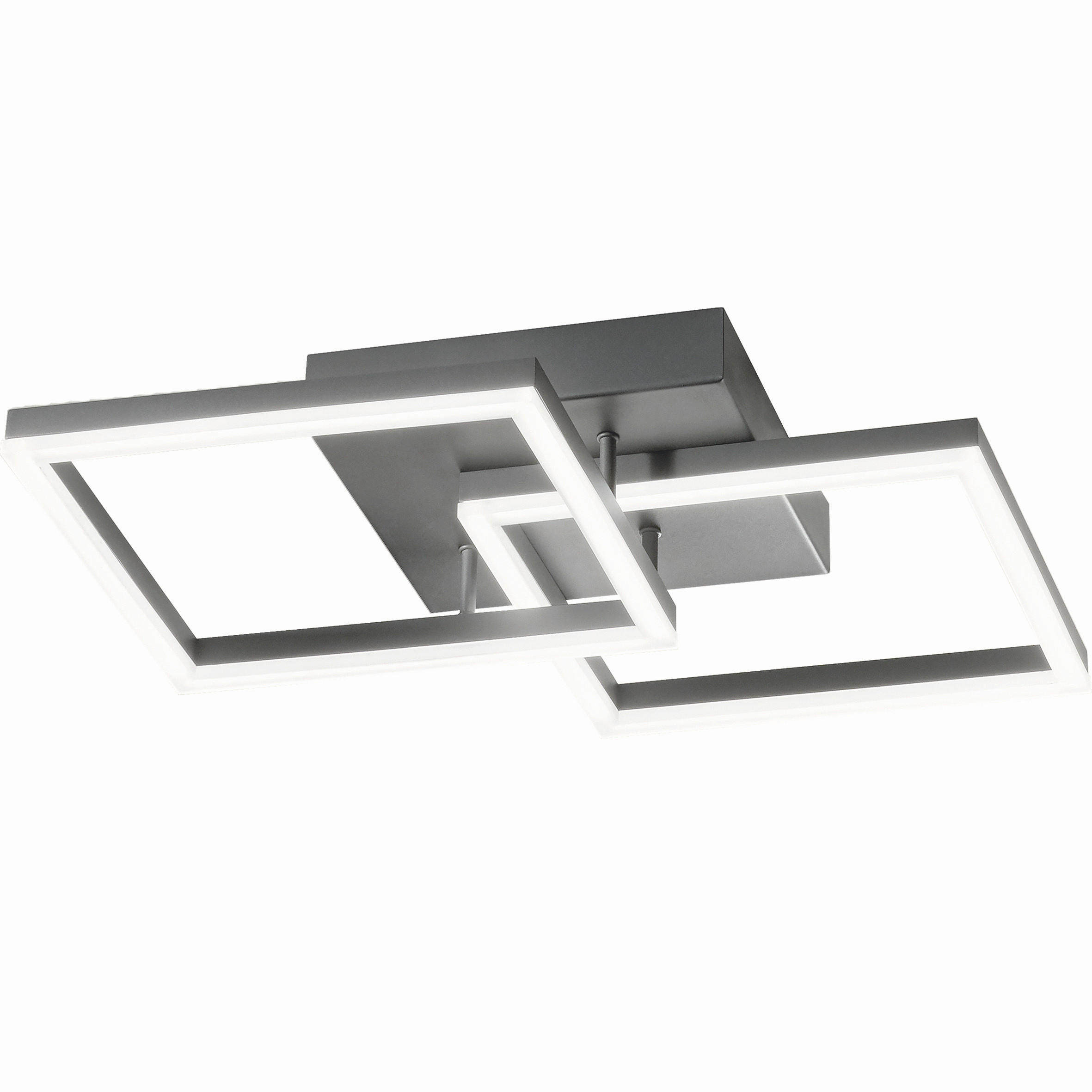 LED-DECKENLEUCHTE Bard 45/45/10 cm   - Anthrazit, Design, Kunststoff/Metall (45/45/10cm) - Fabas Luce