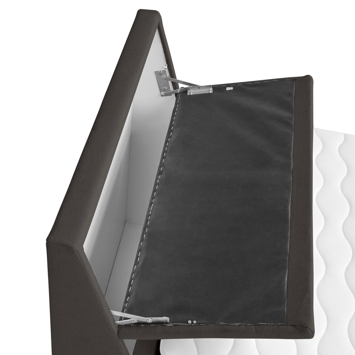 BOXSPRING-ÁGY 100/200 cm  grafitszürke  - grafitszürke/fekete, Modern, textil/fa (100/200cm) - MID.YOU