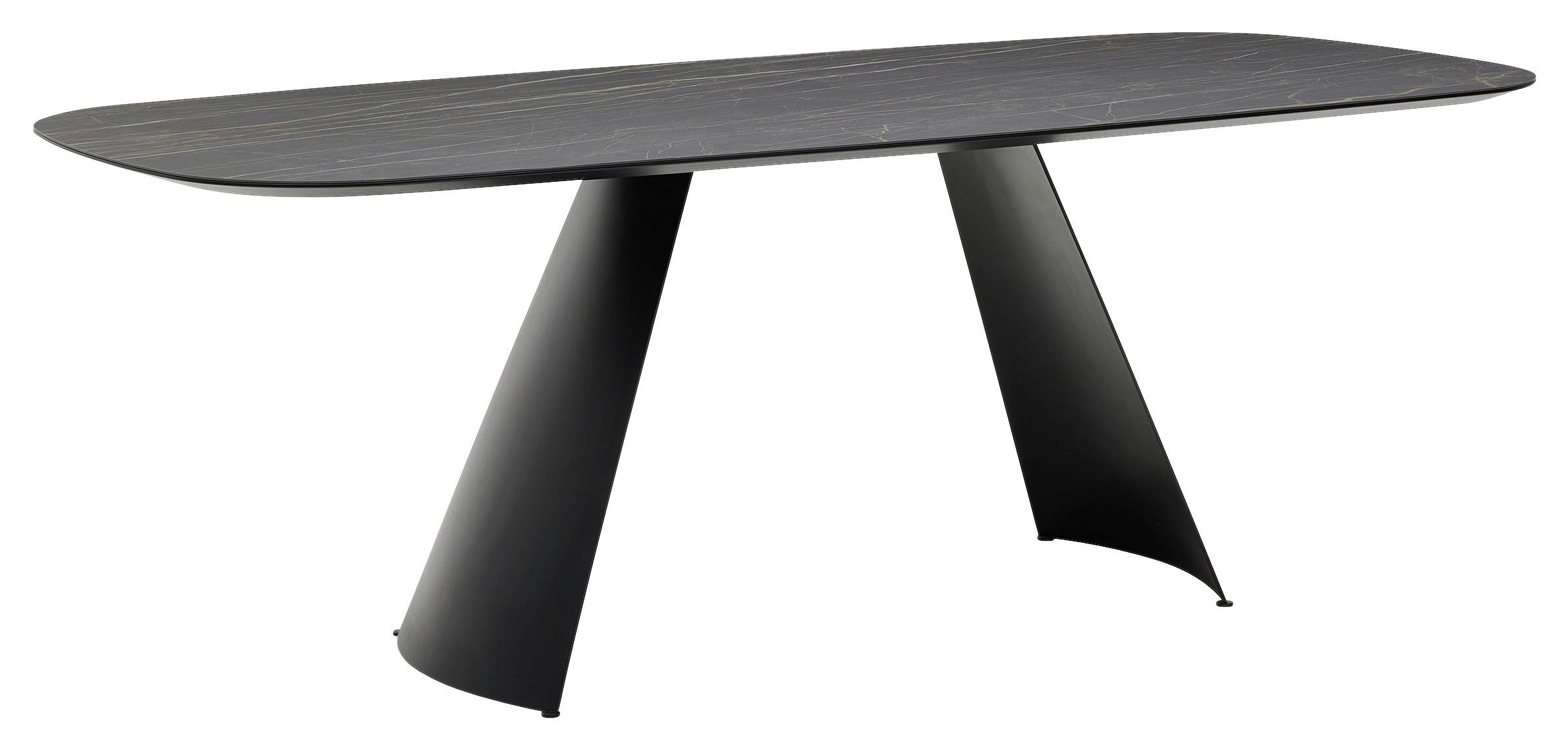 ESSTISCH in Keramik 220/100/76 cm  - Goldbraun/Schwarz, Design, Keramik/Metall (220/100/76cm) - Musterring