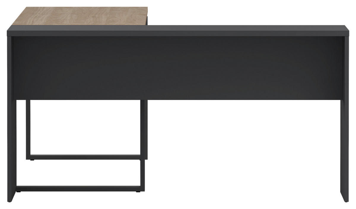 SCHREIBTISCHKOMBINATION Grau, Eichefarben  - Eichefarben/Grau, MODERN, Holzwerkstoff (160/100/75,6cm) - MID.YOU
