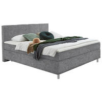 BOXSPRINGBETT 140/200 cm  in Grau  - Chromfarben/Grau, KONVENTIONELL, Kunststoff/Textil (140/200cm) - Hom`in