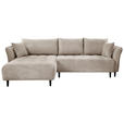 ECKSOFA Creme Chenille  - Creme/Schwarz, KONVENTIONELL, Holz/Textil (160/290cm) - Carryhome
