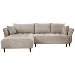 ECKSOFA Creme Chenille  - Creme/Schwarz, KONVENTIONELL, Holz/Textil (160/290cm) - Carryhome