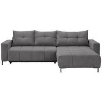 ECKSOFA Hellgrau Webstoff  - Hellgrau/Schwarz, KONVENTIONELL, Textil/Metall (292/192cm) - Carryhome